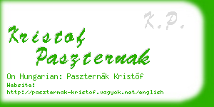 kristof paszternak business card